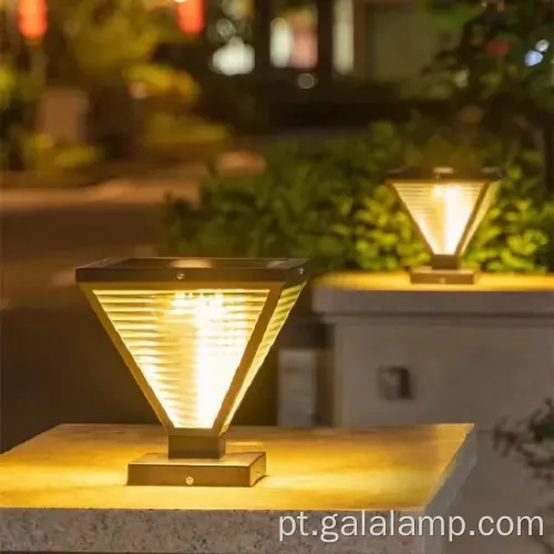 Luzes de coluna solar ao ar livre para pátios e passarelas